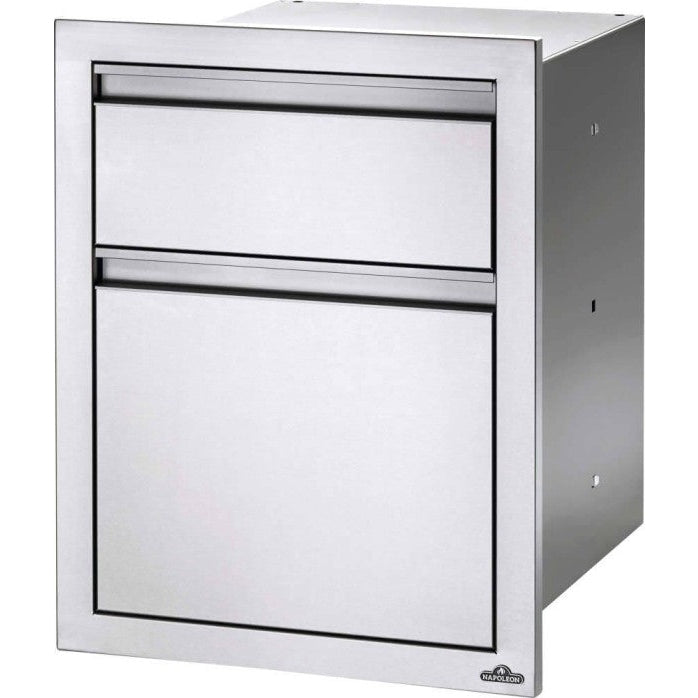 18" X 24" Double Drawer: Waste Bin with paper Towel Holder