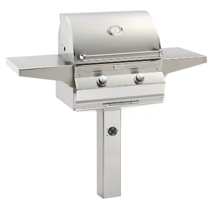 Choice C430s In-Ground Post Mount Grill with Analog Thermometer and 1-Hour Timer on Post