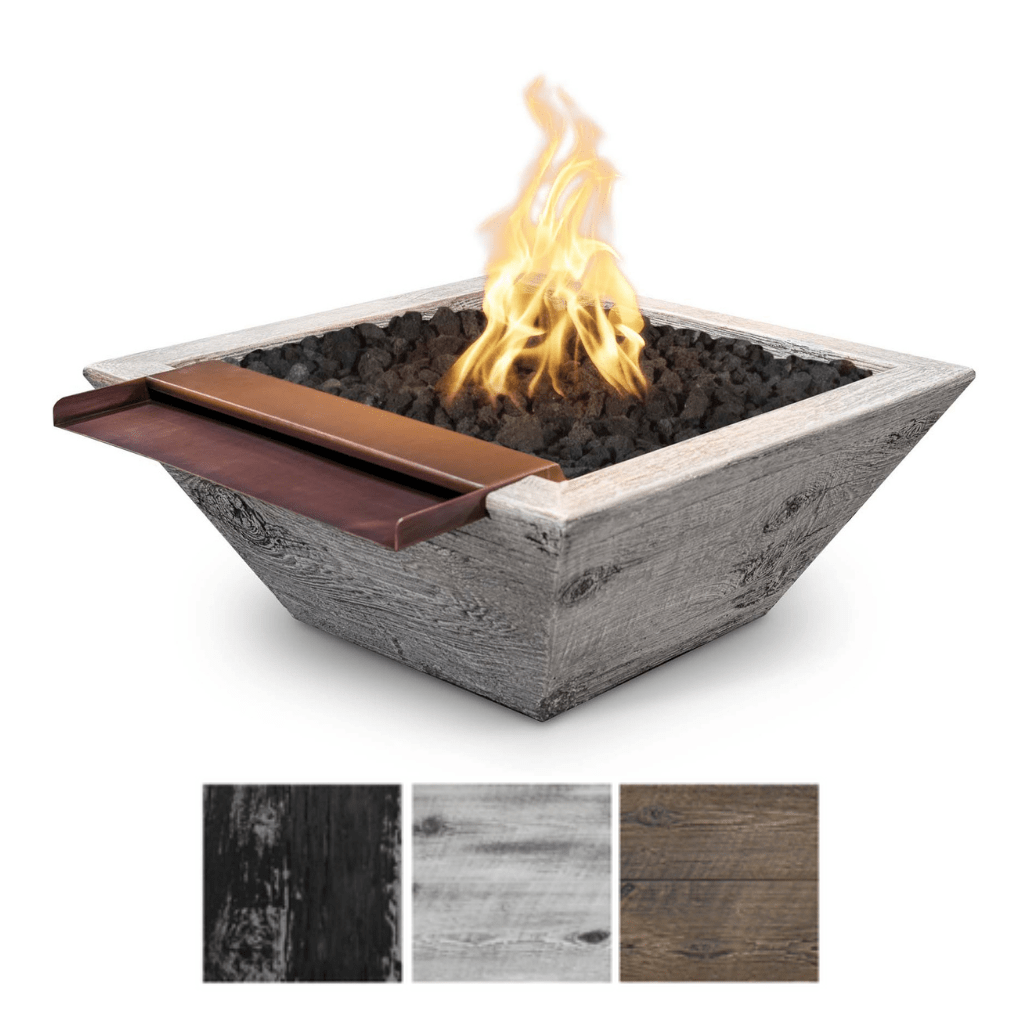 MAYA FIRE & WATER BOWL WIDE SPILL – WOODGRAIN CONCRETE