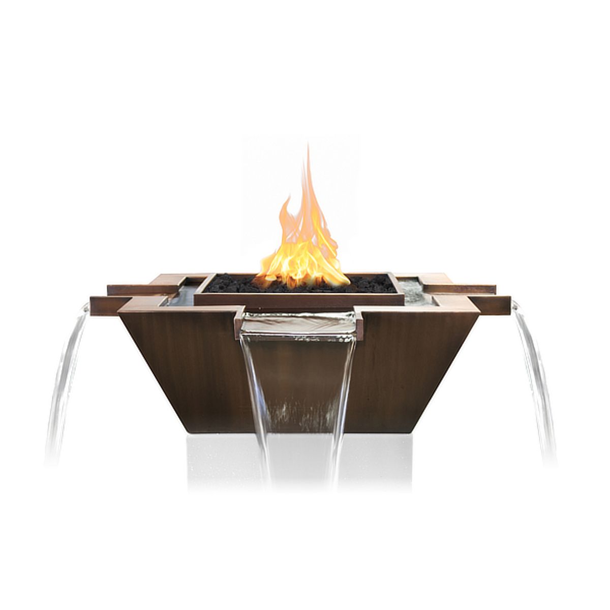MAYA FIRE & WATER BOWL – COPPER 4-WAY SPILL GFRC Concrete
