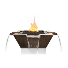 MAYA FIRE & WATER BOWL – COPPER 4-WAY SPILL GFRC Concrete