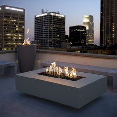 CABO LINEAR FIRE PIT GFRC Concrete Match Lit