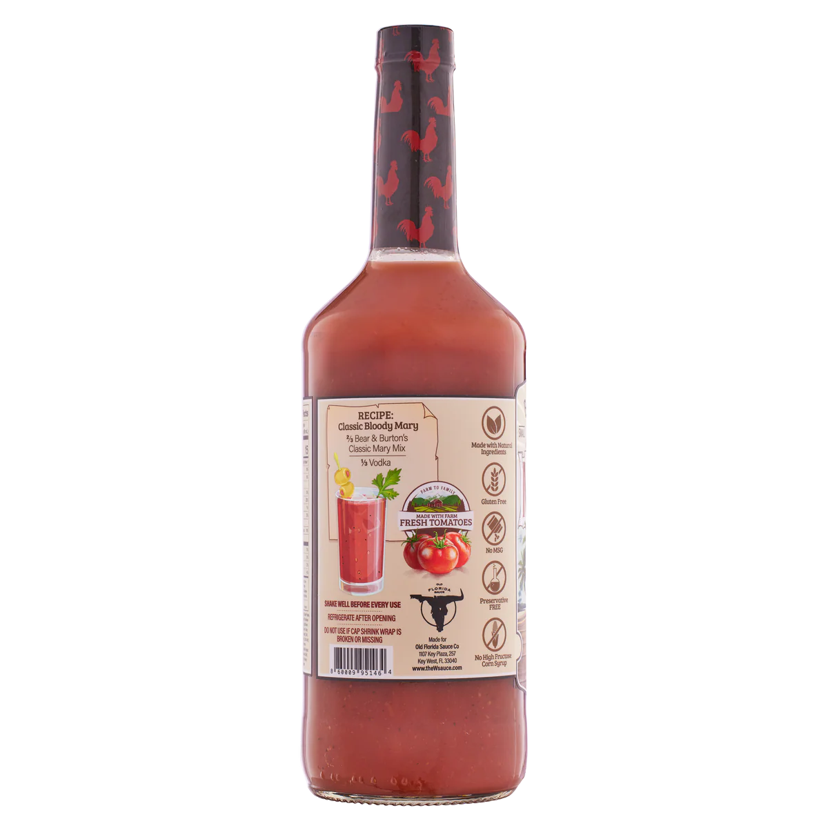 Bloody Mary Mix Key West Style - Bear and Burton Bloody Mary Mix - 32 FL OZ