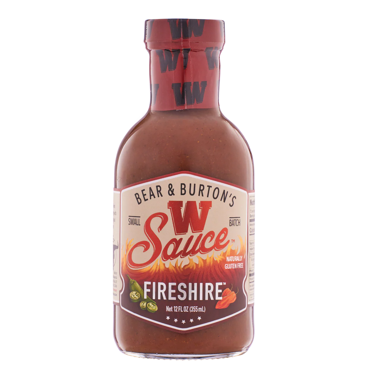 The W-Fire Sauce - Bear and Burton Fireshire Sauce - 12 FL OZ Bottle