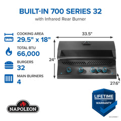 Built-In 700 Series 32 with Infrared Rear Burner - BIG32RBNMK-1