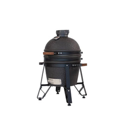 Black ceramic barbecue grill on a white background