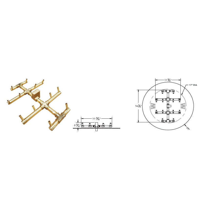 Circle Tree-Style Brass Burner/Circular Plate - CFBCTXL120