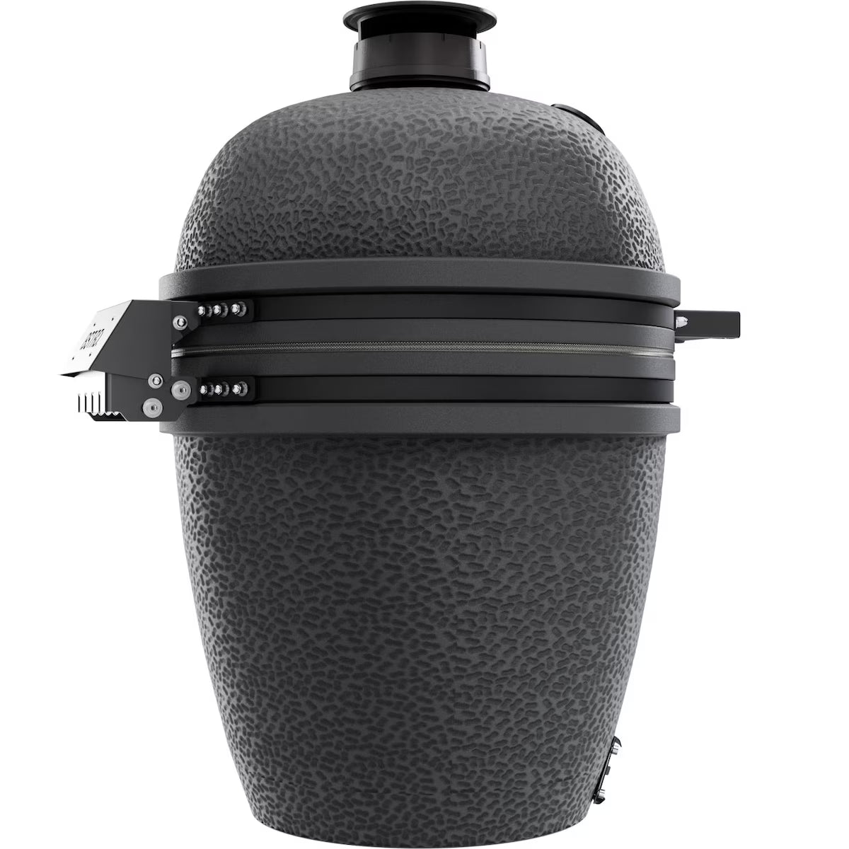 Black ceramic barbecue grill on a white background