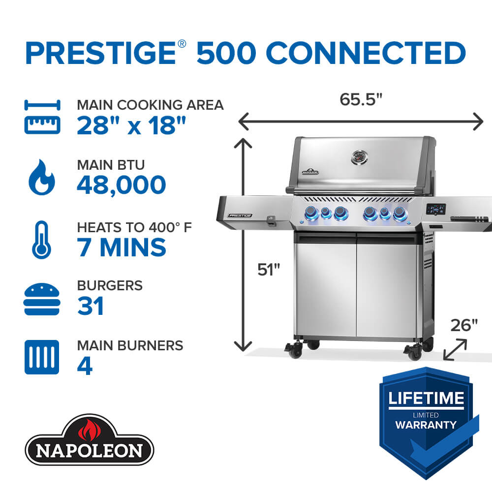 Prestige® 500 Connected RSIB with Infrared Side and Rear Burner - P500VXRSIBPSS