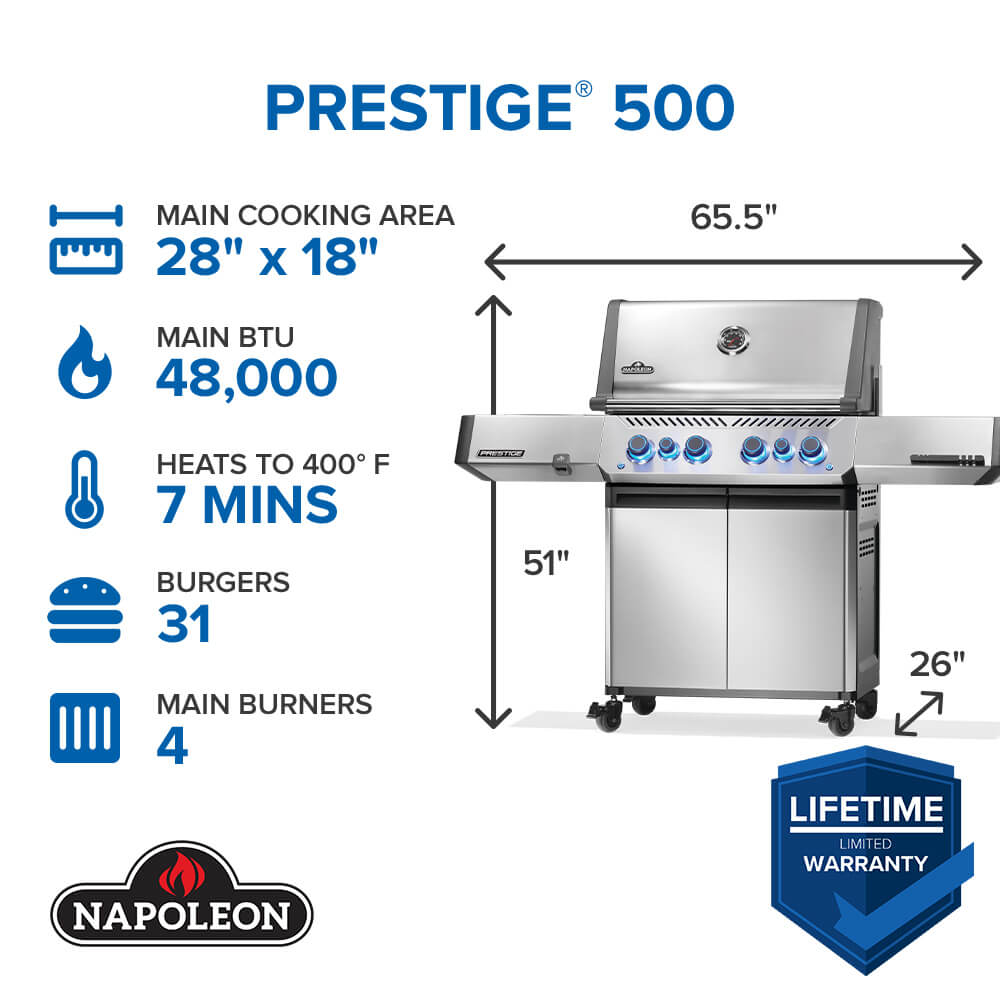 Prestige® 500 RSIB with Infrared Side and Rear Burner - P500VRSIBNSS