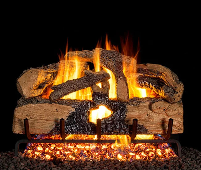 Charred Evergreen Split Oak 18-inch Log set for G52 - ENS-18