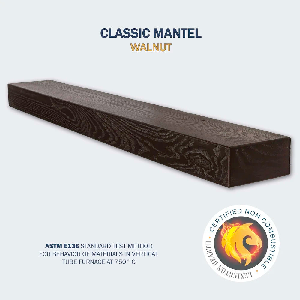 Classic Walnut 5' Mantel - CL-5-LH-WA