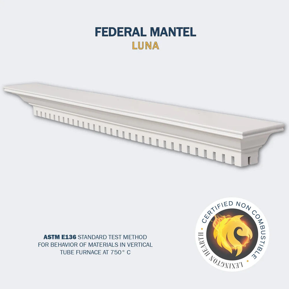 Federal Luna 6' Mantel - FD-6-LH-WH