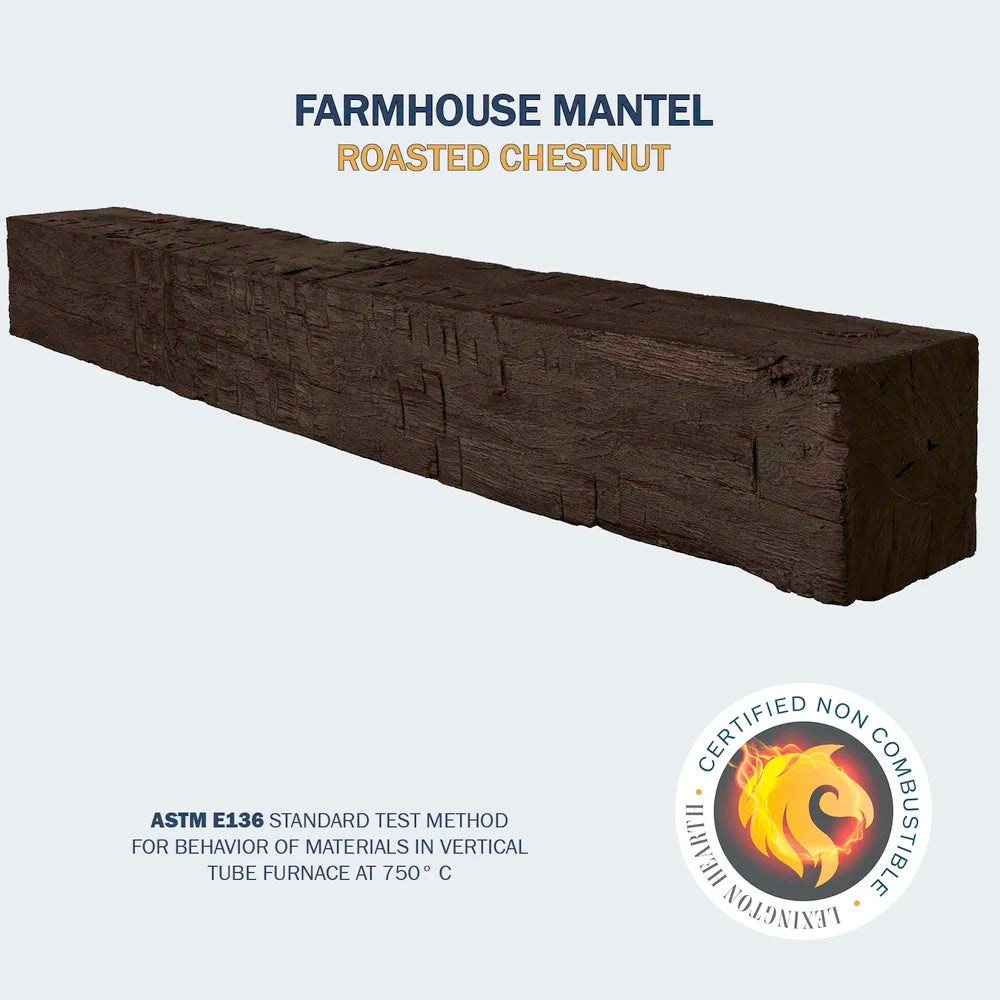 Farmhouse Roasted Chestnut 7' Mantel - FH-7-LH-RC