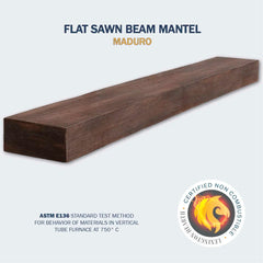 Flat Sawn Beam Maduro 4' Mantel - FS-4-LH-MD