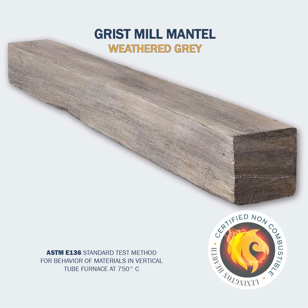 Grist Mill Weathered Grey 4' Mantel - GM-4-LH-WG