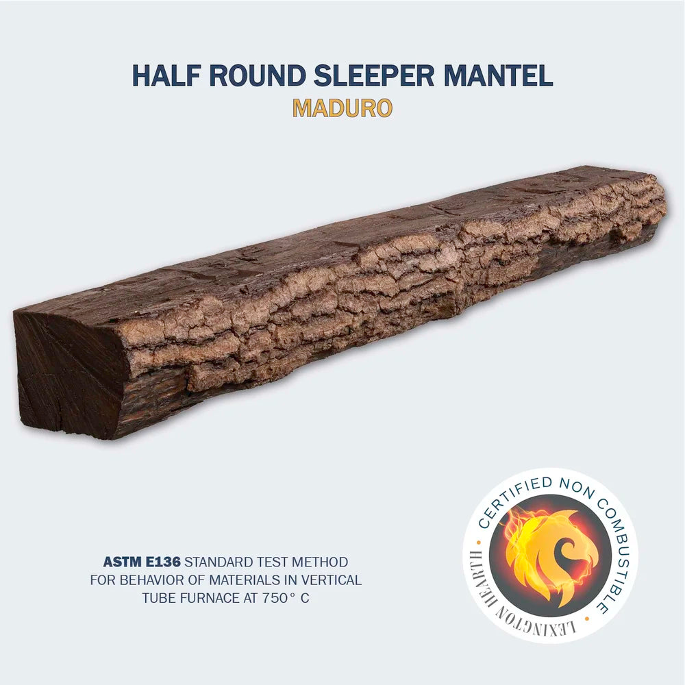 Half-Round Sleeper Maduro 4' Mantel - HR-4-LH-MD