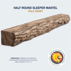 Half-Round Sleeper Pale Honey 4' Mantel - HR-4-LH-PH