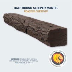 Half-Round Sleeper Roasted Chestnut 4' Mantel - HR-4-LH-RC
