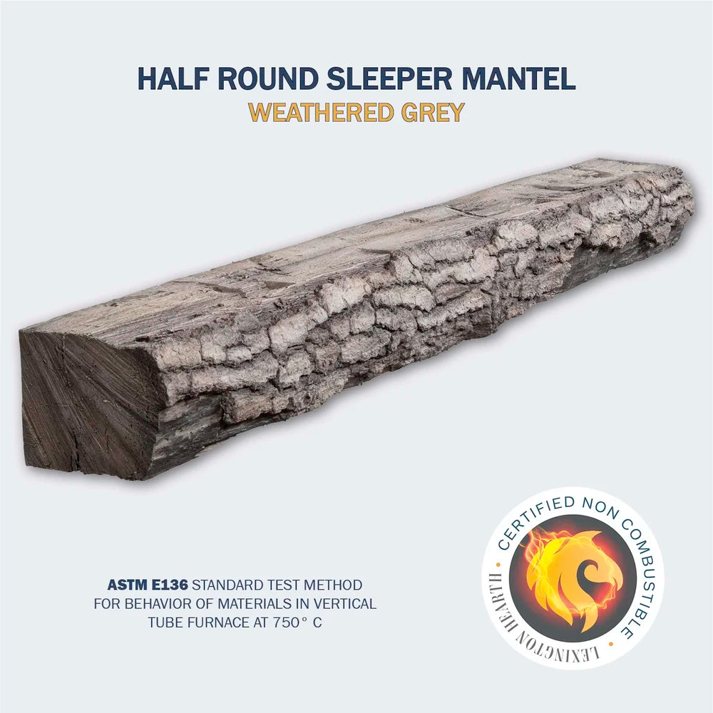 Half-Round Sleeper Weathered Grey 4' - HR-4-LH-WG