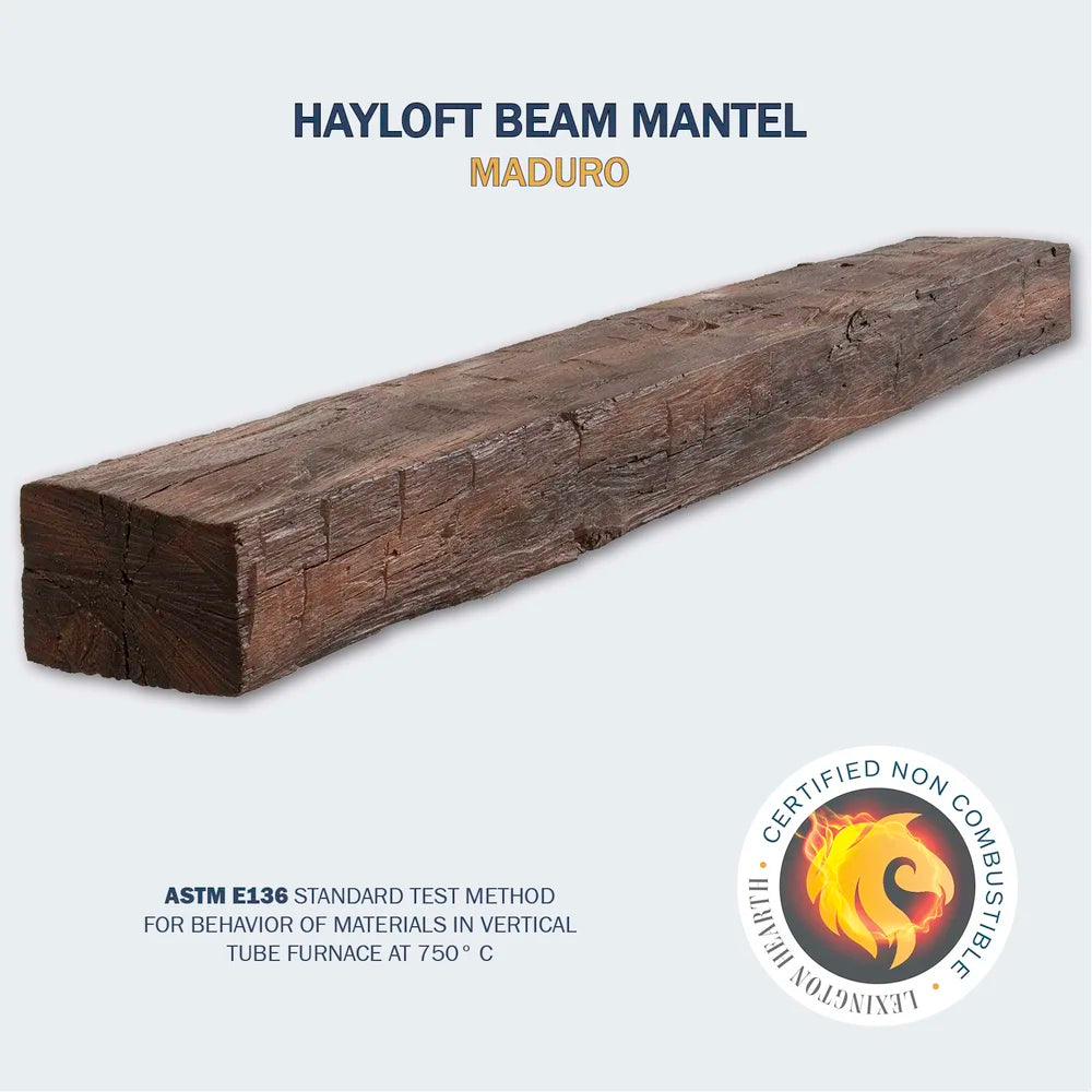 Hayloft Beam Maduro 4' Mantel - HB-4-LH-MD