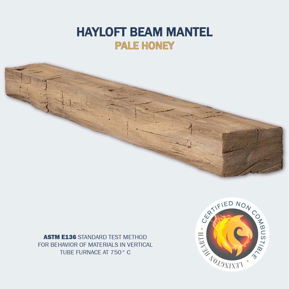 Hayloft Beam Pale Honey 4' Mantel - HB-4-LH-PH