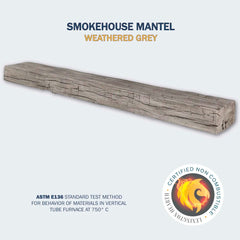 Smokehouse Weathered Grey 80" Mantel - SH-80-LH-WG
