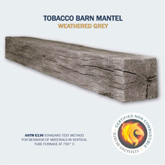 Tobacco Barn Weathered Grey 4' Mantel - TB-4-LH-WG