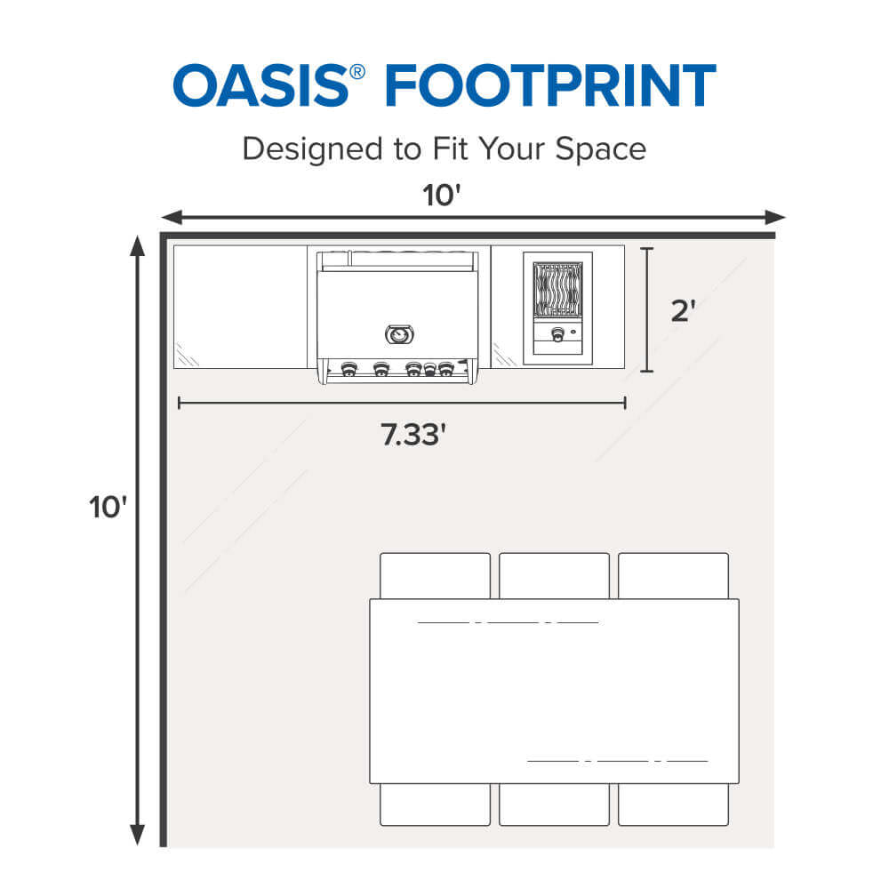 OASIS® Outdoor Kitchen Kit, Built-in 700 Series 32 with Stainless Steel Countertops