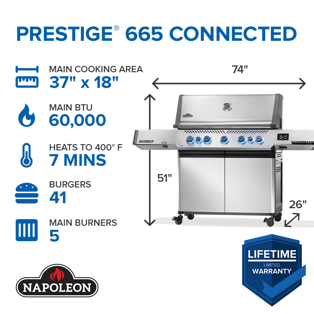 Prestige® 665 Connected RSIB with Infrared Side and Rear Burner - P665VXRSIBNSS