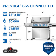 Prestige® 665 Connected RSIB with Infrared Side and Rear Burner - P665VXRSIBNSS