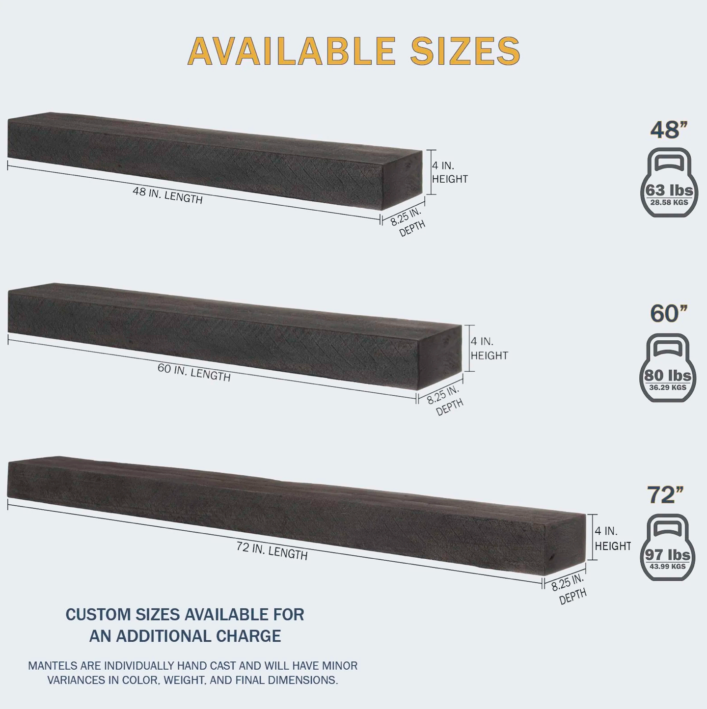 Flat Sawn Beam Non-Combustible Mantel - Lexington Hearth - Starting at $1199