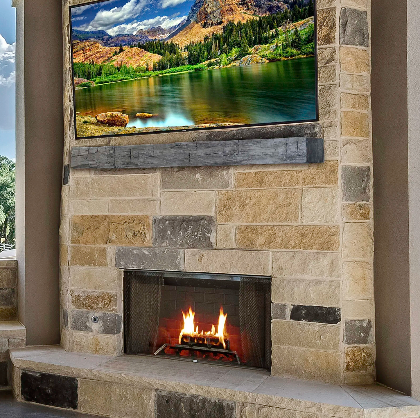 Hayloft Beam Non-Combustible Mantel - Lexington Hearth - Starting at $1,449
