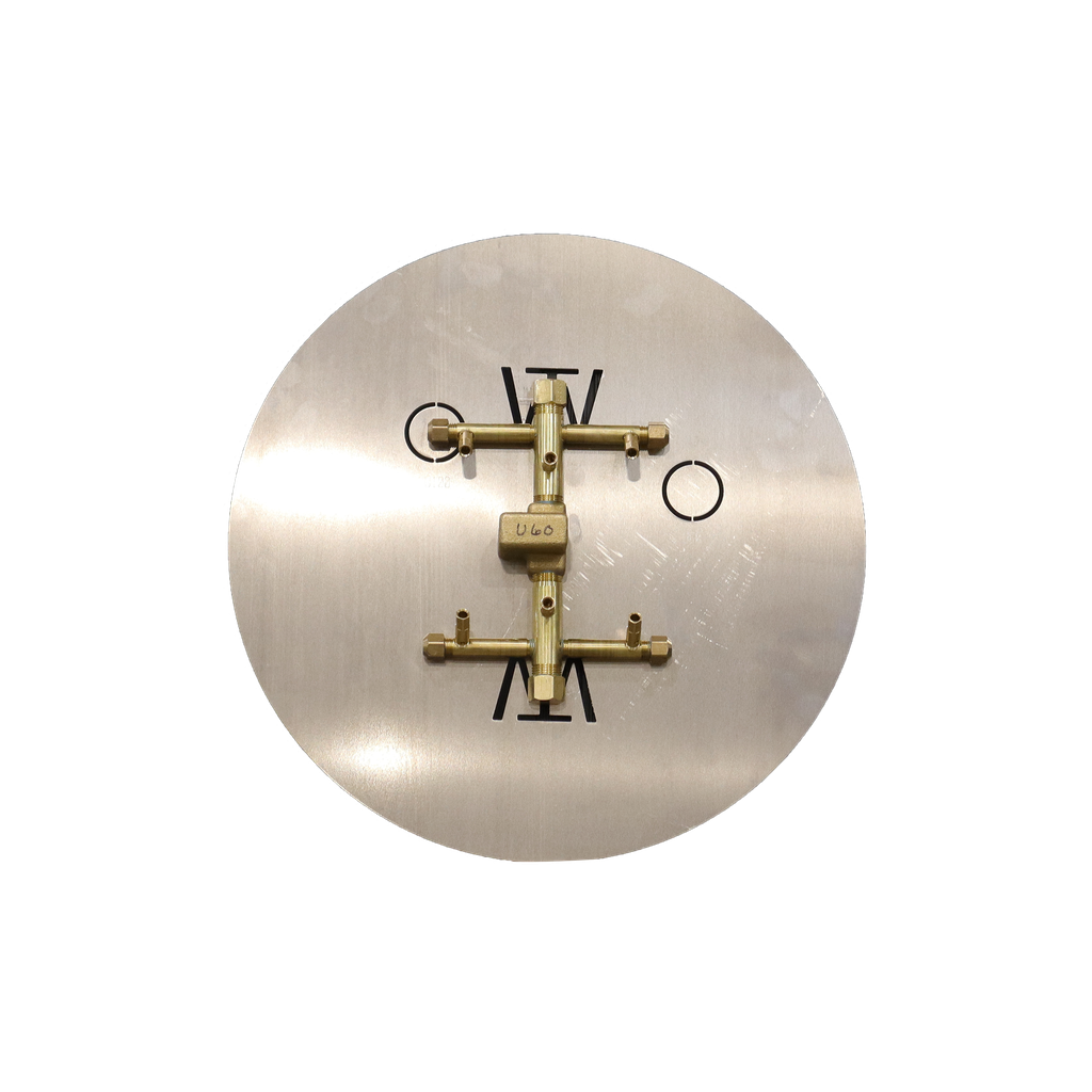 60K BTU 9" x 6.75" Crossfire Brass Burner + 18" Circular Plate