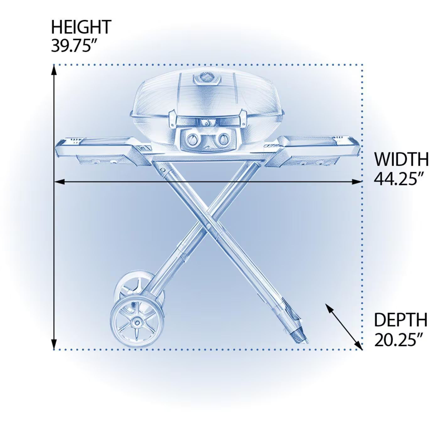 TravelQ™ 285X Portable Propane Gas Grill and Scissor Cart